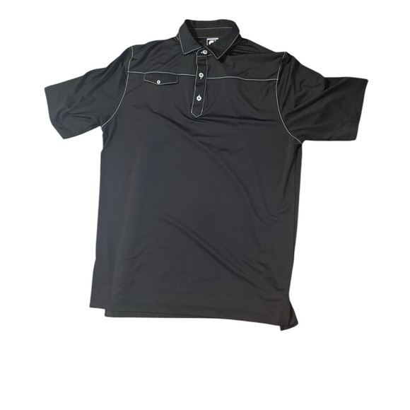 FootJoy FJ Golf Polo Shirt Men's Large Black Performance Top Stretch Golfing - Picture 4 of 11